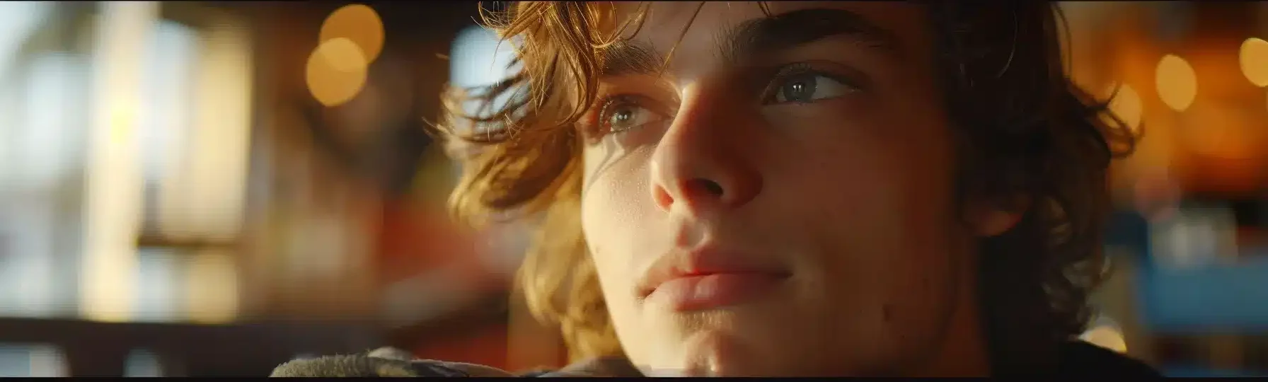 a person with a thoughtful expression listening intently to someone else, with a calculating look in their eyes.