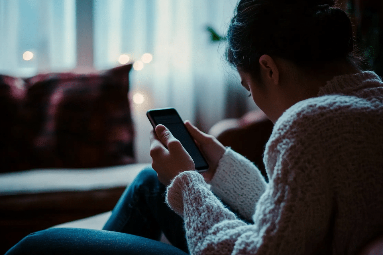 a person looking on their phone to search for a therapist for depression