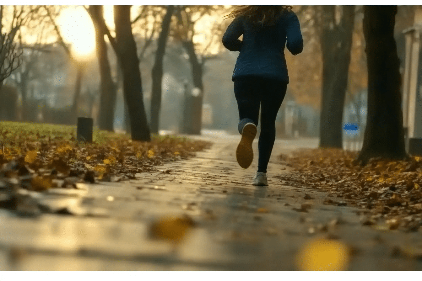 a woman running as a way to stop from worrying
