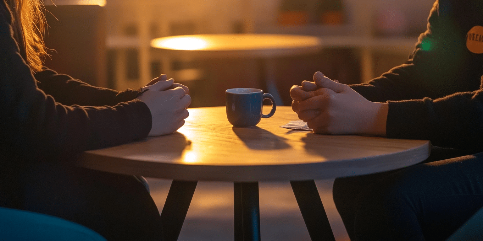 two friends talking about what it's like to be in therapy