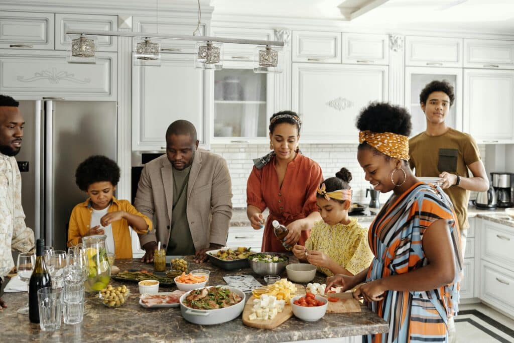Family in the kitchen